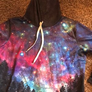Galaxy and forest sweatshirt soft and  men’s large